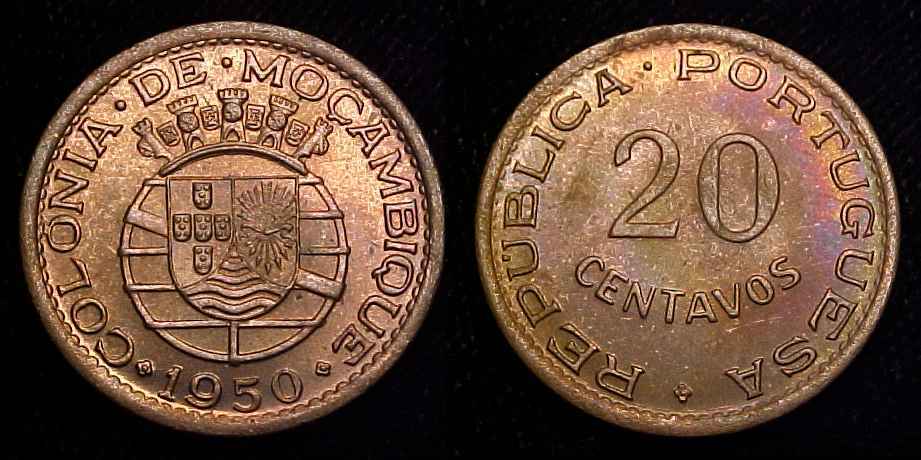 MOZAMBIQUE 1950 20 Centavos Ch UNC