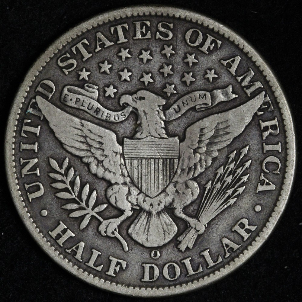 1908-O Barber Silver Half Dollar VF E283 T