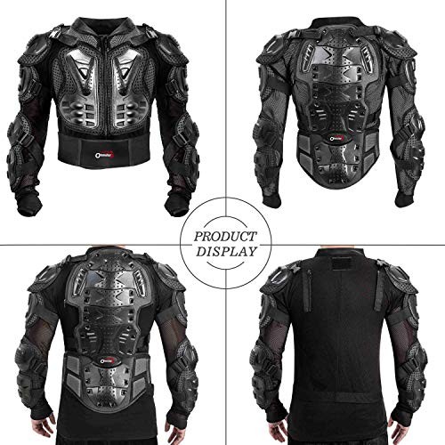 Motorcycle Body Protective Jacket Armor Men, Motocross Medium-Large Black