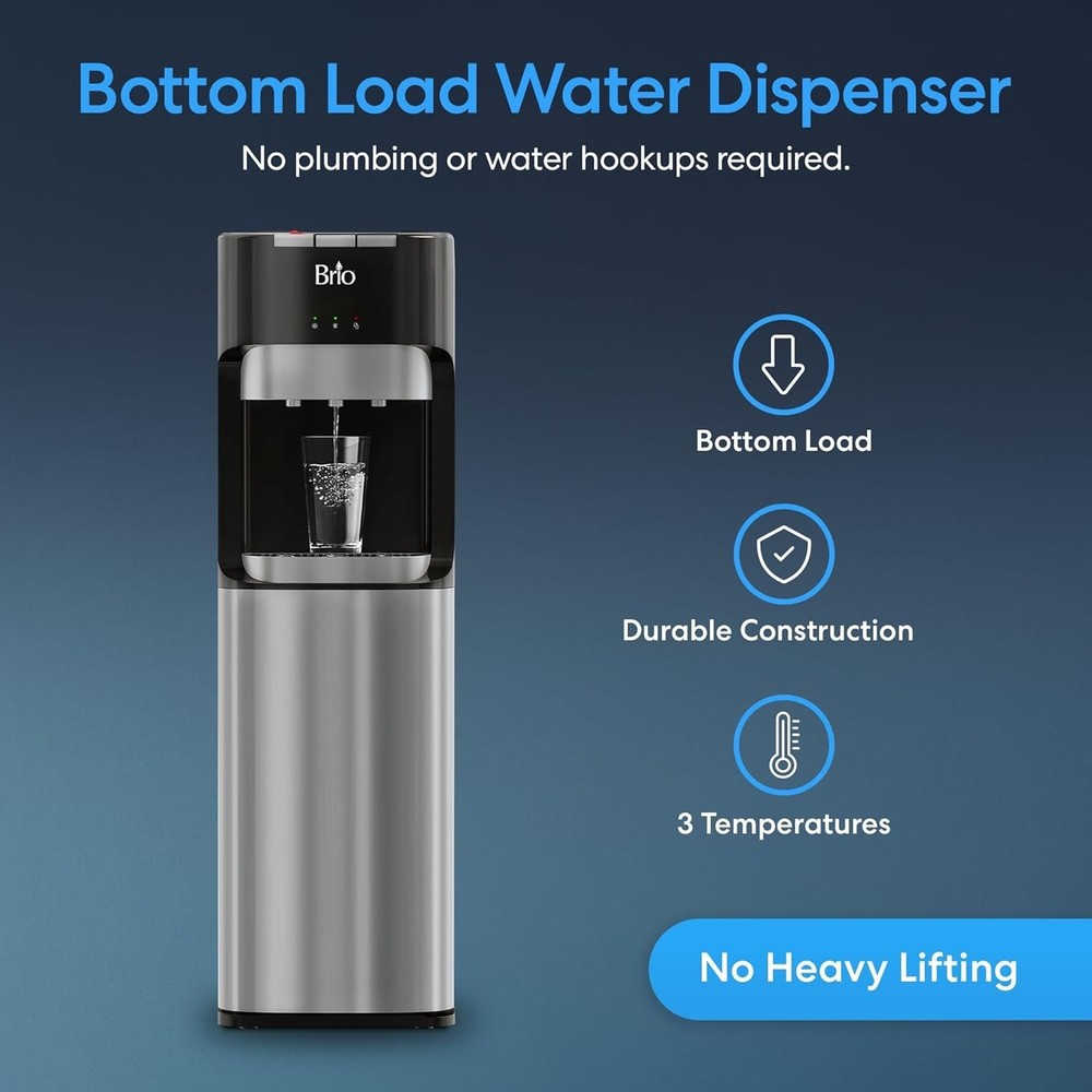 Bottom Loading Water Cooler Dispenser for 5 Gallon Bottles - 3 Temperatures with
