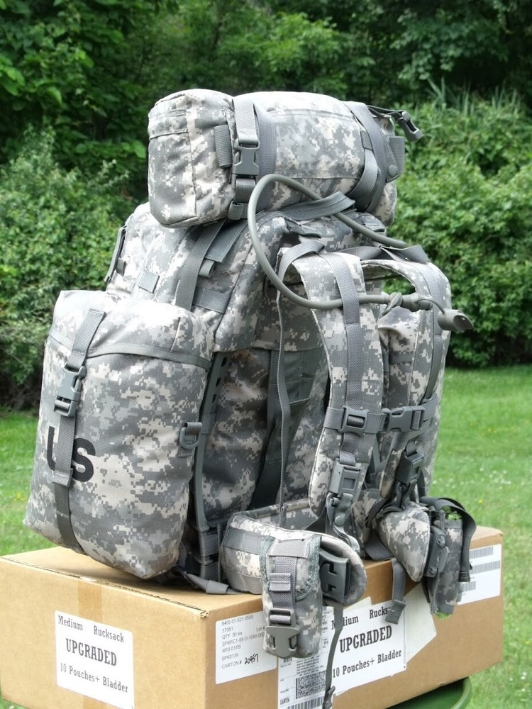 NEW Fully Loaded Molle ACU GI Medium Rucksack Military Backpack Hydration System