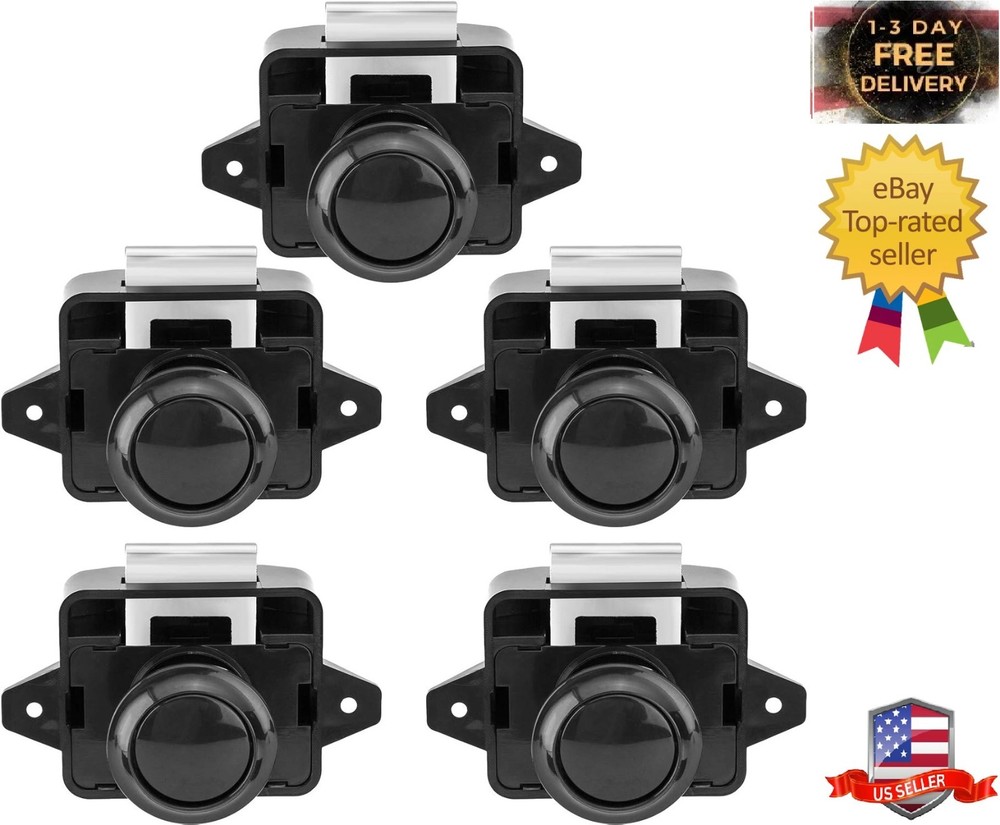 5 PCS Push Button Latch Cabinet Door Catch Keyless Cupboard Locks for RV Motorho