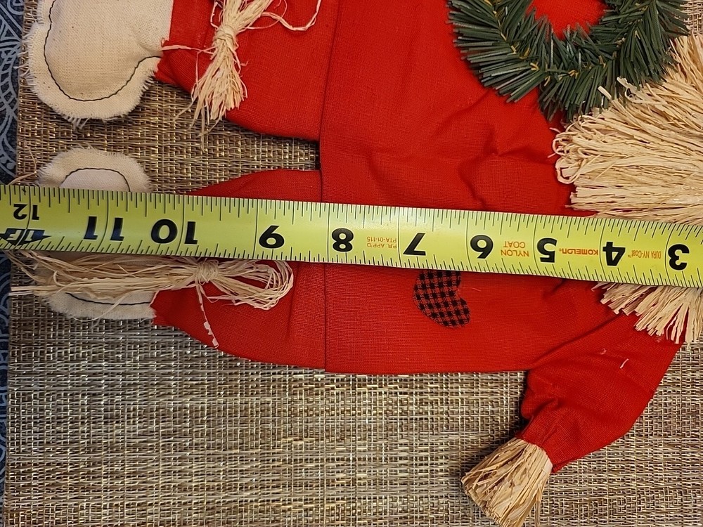 Santa Hanging Decor With Straw Beard And Hands
