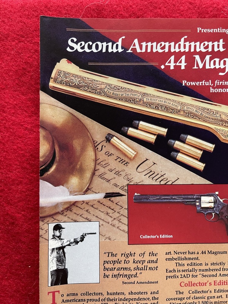 Vintage 1992 Second Amendment Commemorative.44 Magnum Print Ad