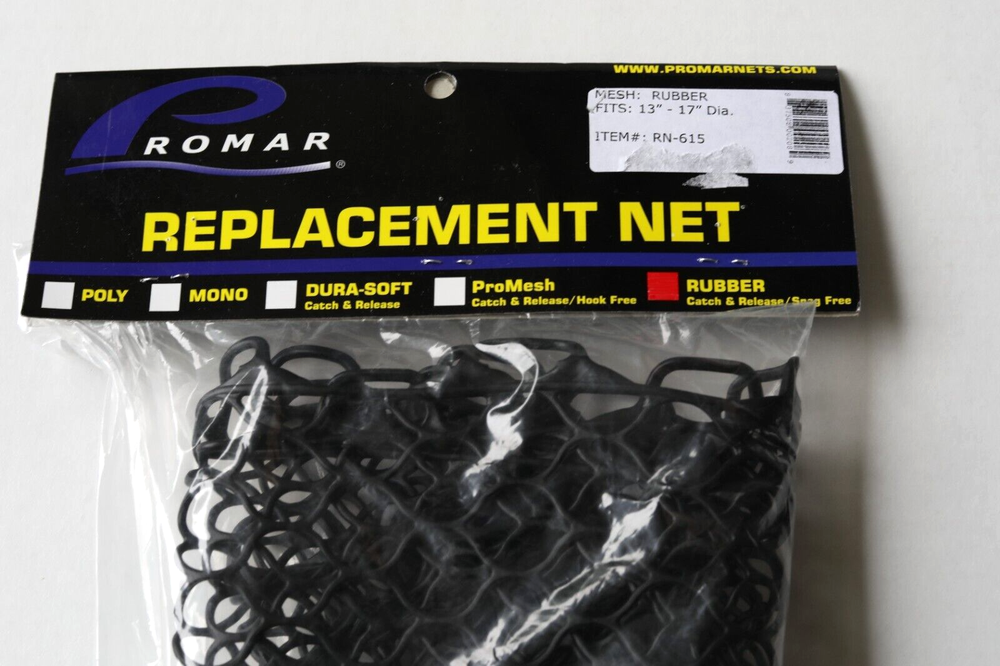 Promar Replacement Net RN-615 - Black Rubber Mesh - fits 13"- 17" dia Frame