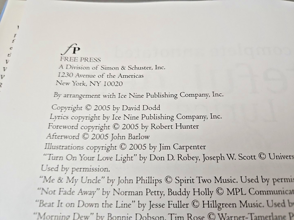 The Complete Annotated Grateful Dead Lyrics Annotations by David Dodd Hardcover