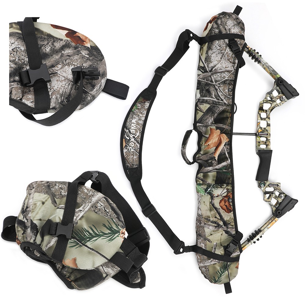 Camo Compound Bow Bag Shoulder Backpack Portable Archery Hunting Shooting Target