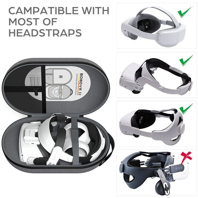 C2 Storage Bag Compatible with Quest 2 Elite Strap For Meta Oculus Quest 2 VR