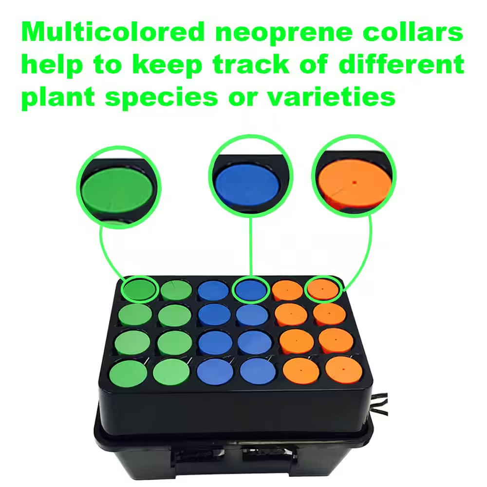 24-Site Aeroponic Clone Machine Plant Cloning System Fast Root Growth Black