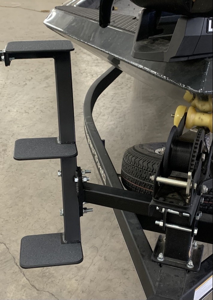 Winch mount triple step boat trailer steps
