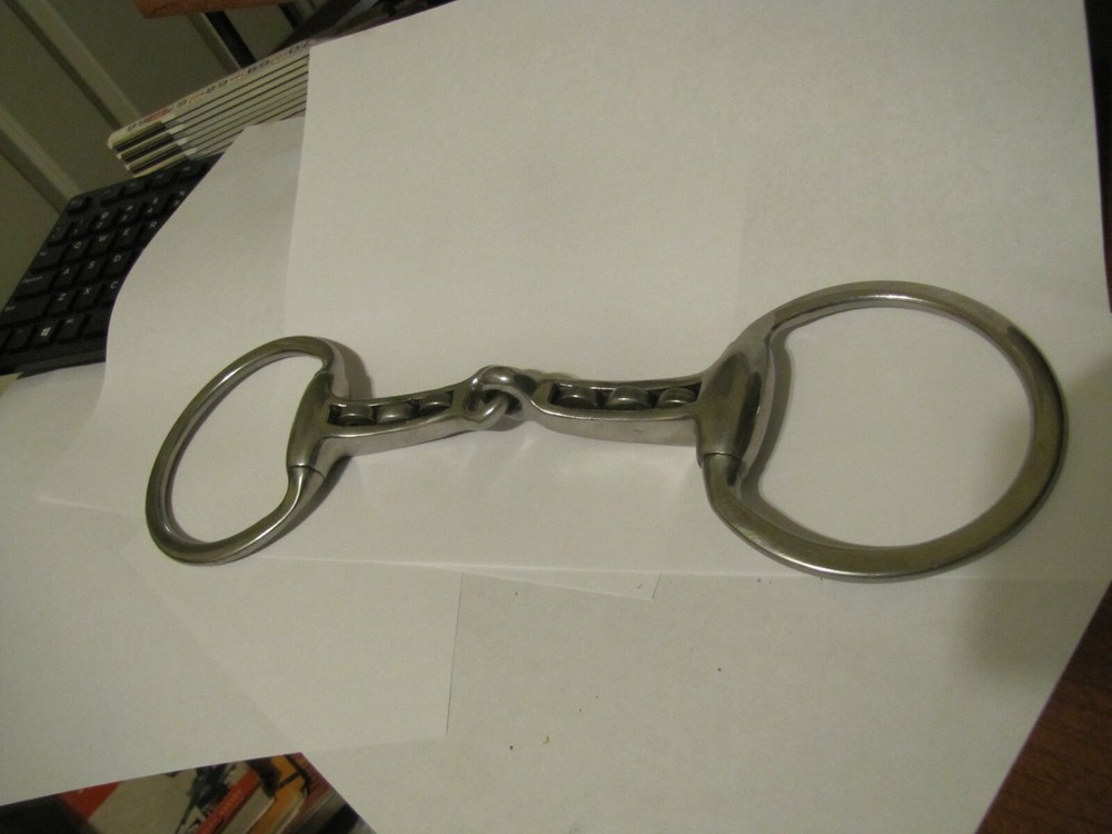 Unique 5" Eggbutt Snaffle Horse Bit Six Horizontal Rollers Unmarked Maker Unkn