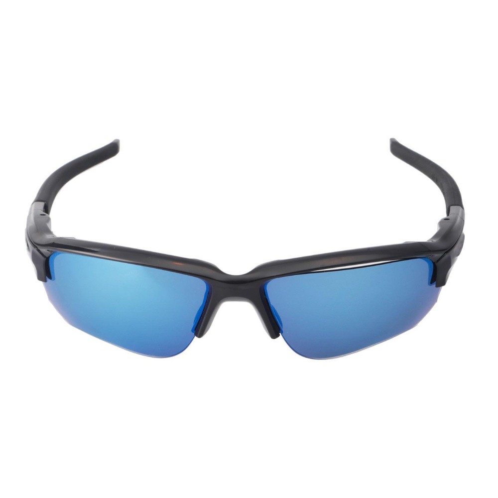 Walleva Fire Red and Ice Blue Polarized Replacement Lenses For Oakley Flak Draft