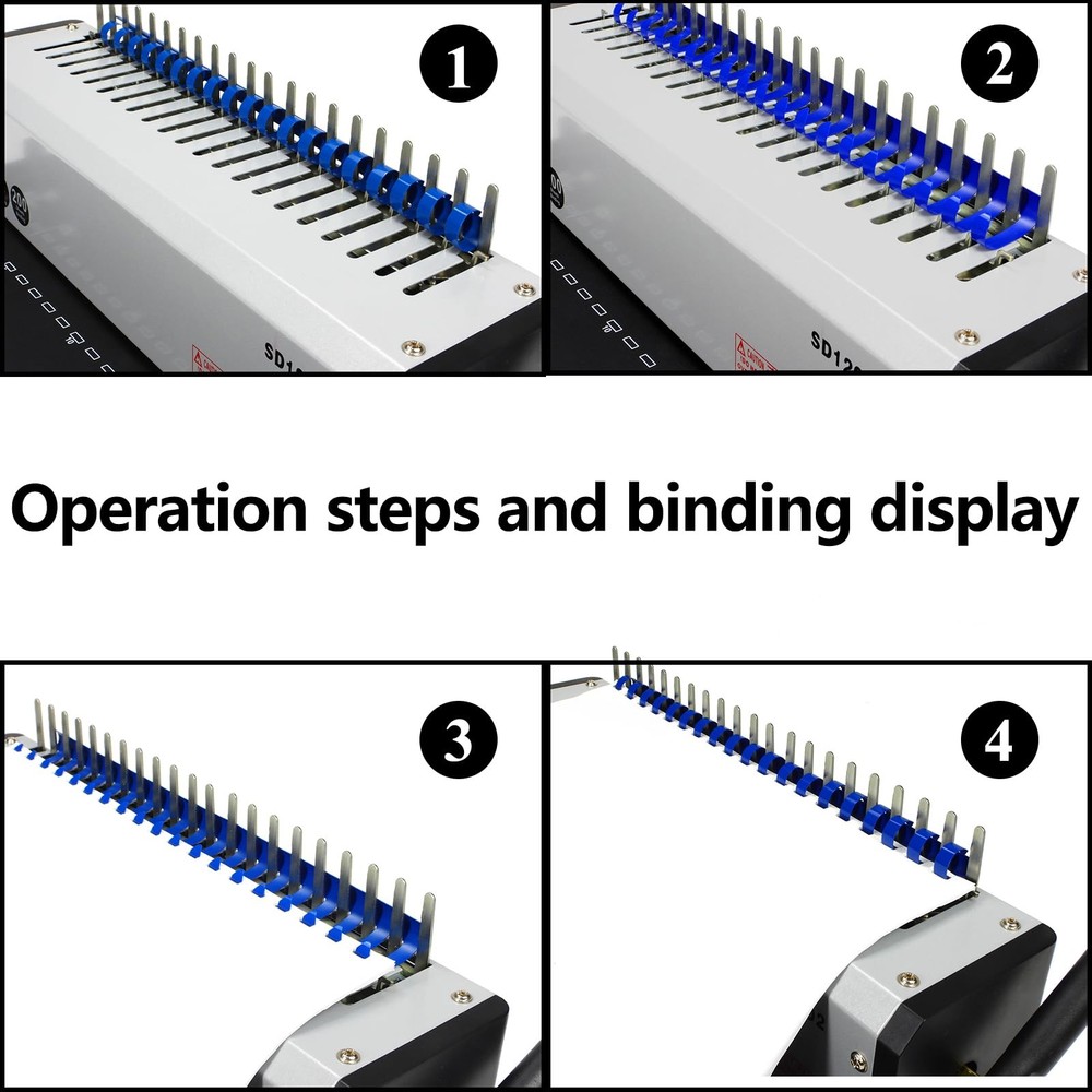 Comb Binding Machine 19 Holes Punching Letter Size with Set RAYSON SD1202 Binder