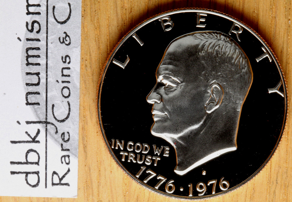 1976 S Clad Proof Eisenhower Ike $1 Dollar - Type 1 - Bold
