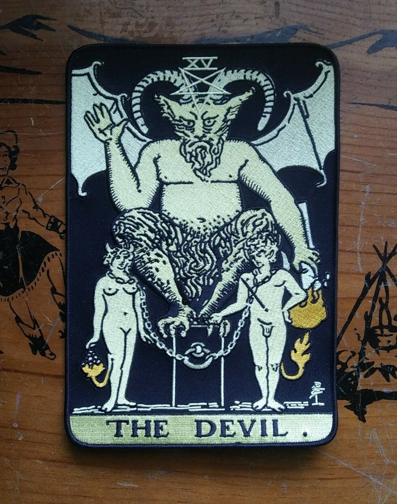 Patch LARGE Tarot Death Card DEVIL Embroidered BIKER MOTORCYCLE Back Patch