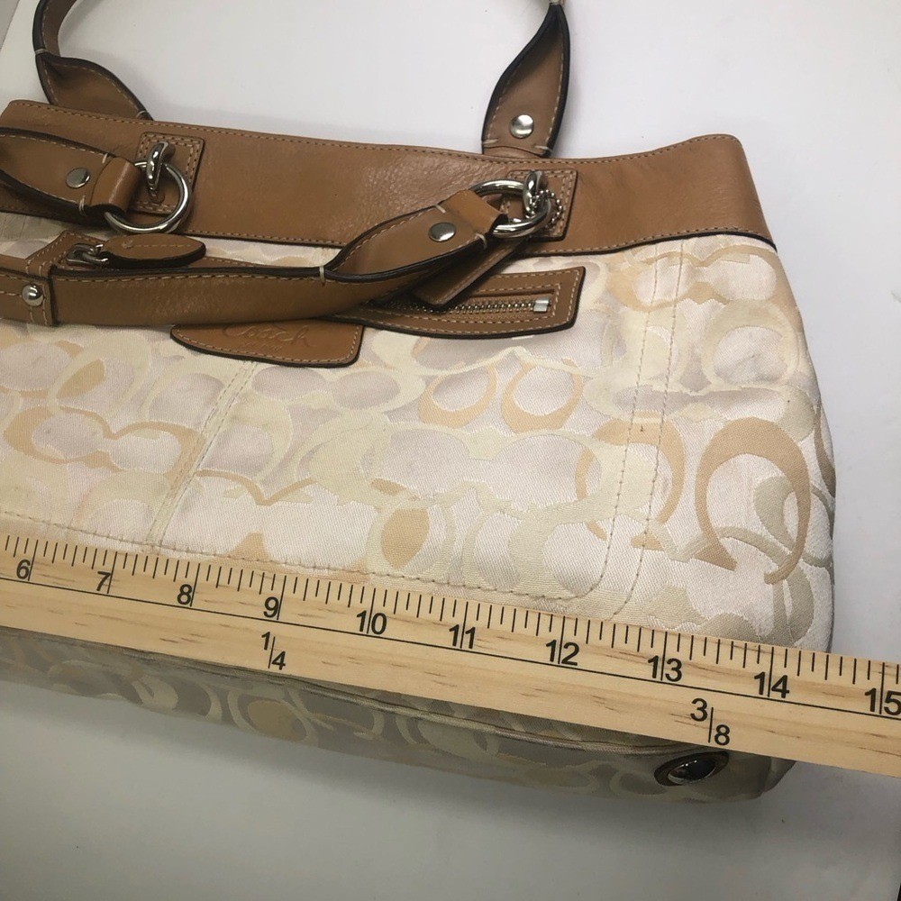 Coach Brown and Cream Shoulder Bag