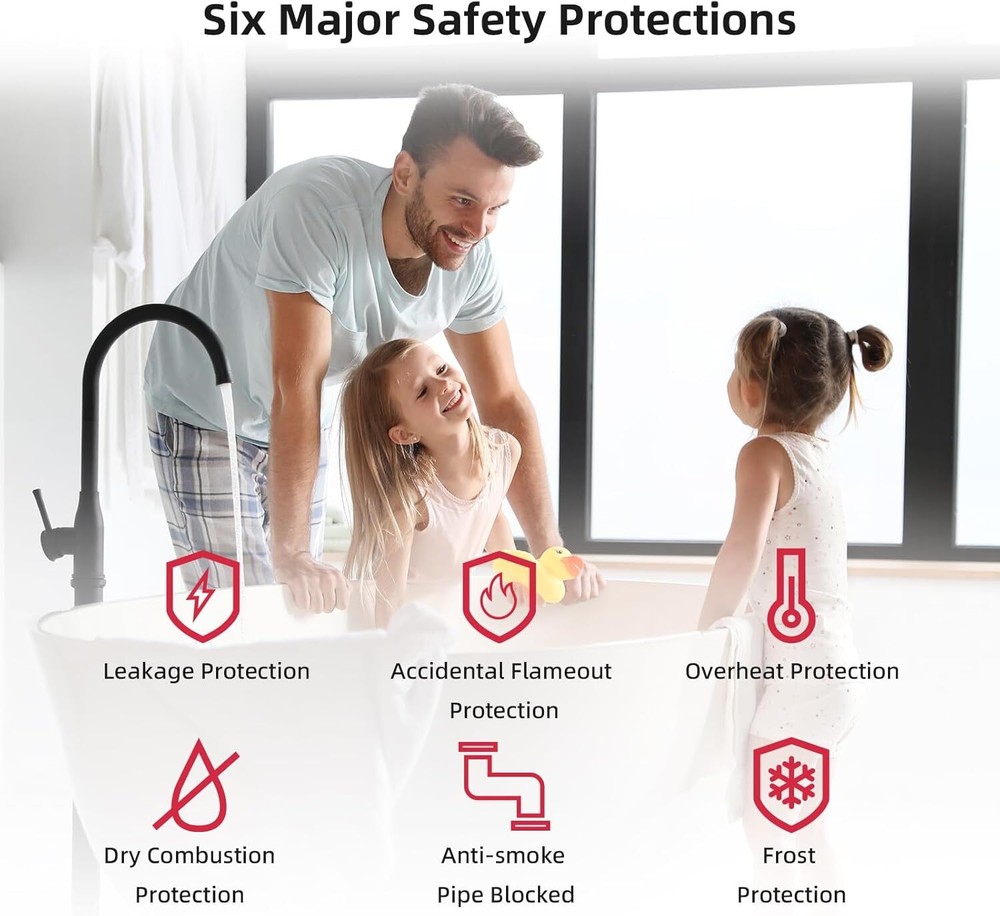 24L 170,000 BTU Natural Gas Tankless Water Heater Indoor Installation 8.7 GPM