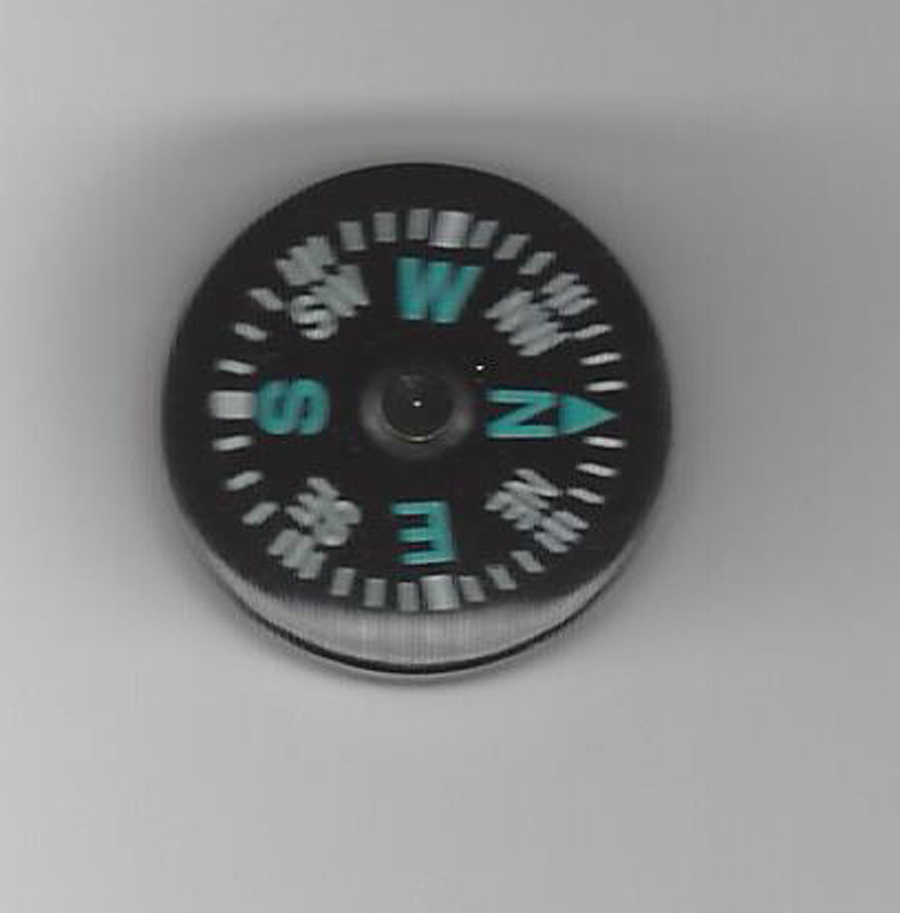 Emergency/Survival:  20mm Button Compass - Grade B,  EDC (About 3/4")