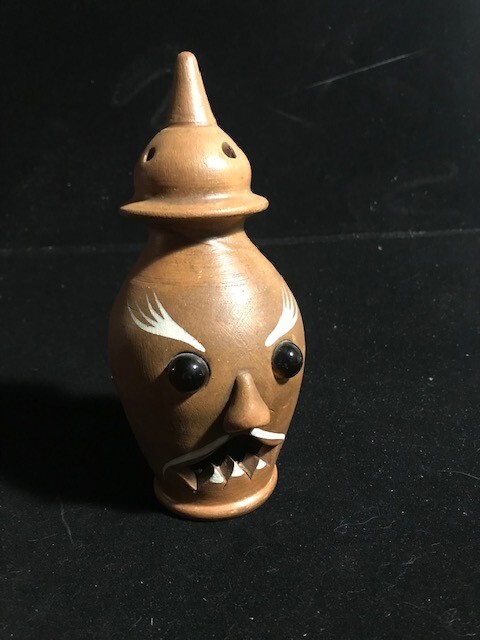 incense burner pottery scary head