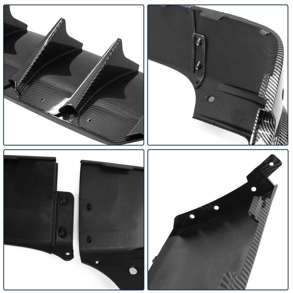 Rear Diffuser 2015-2023 Challenger Matte Black PP 4PC Set