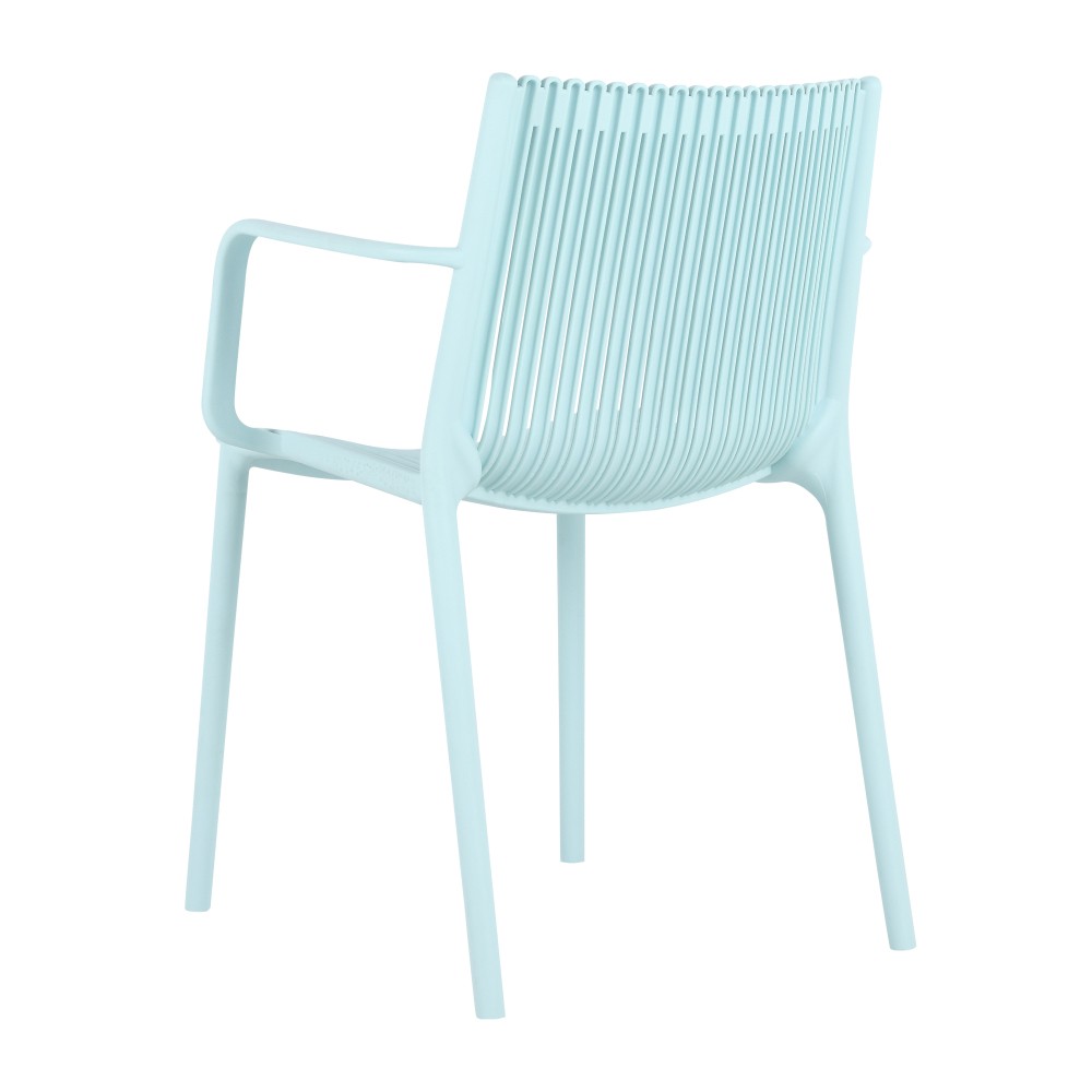 4-Pack All-Weather Polypropylene Chairs – Light Blue Stackable Lounge Chairs