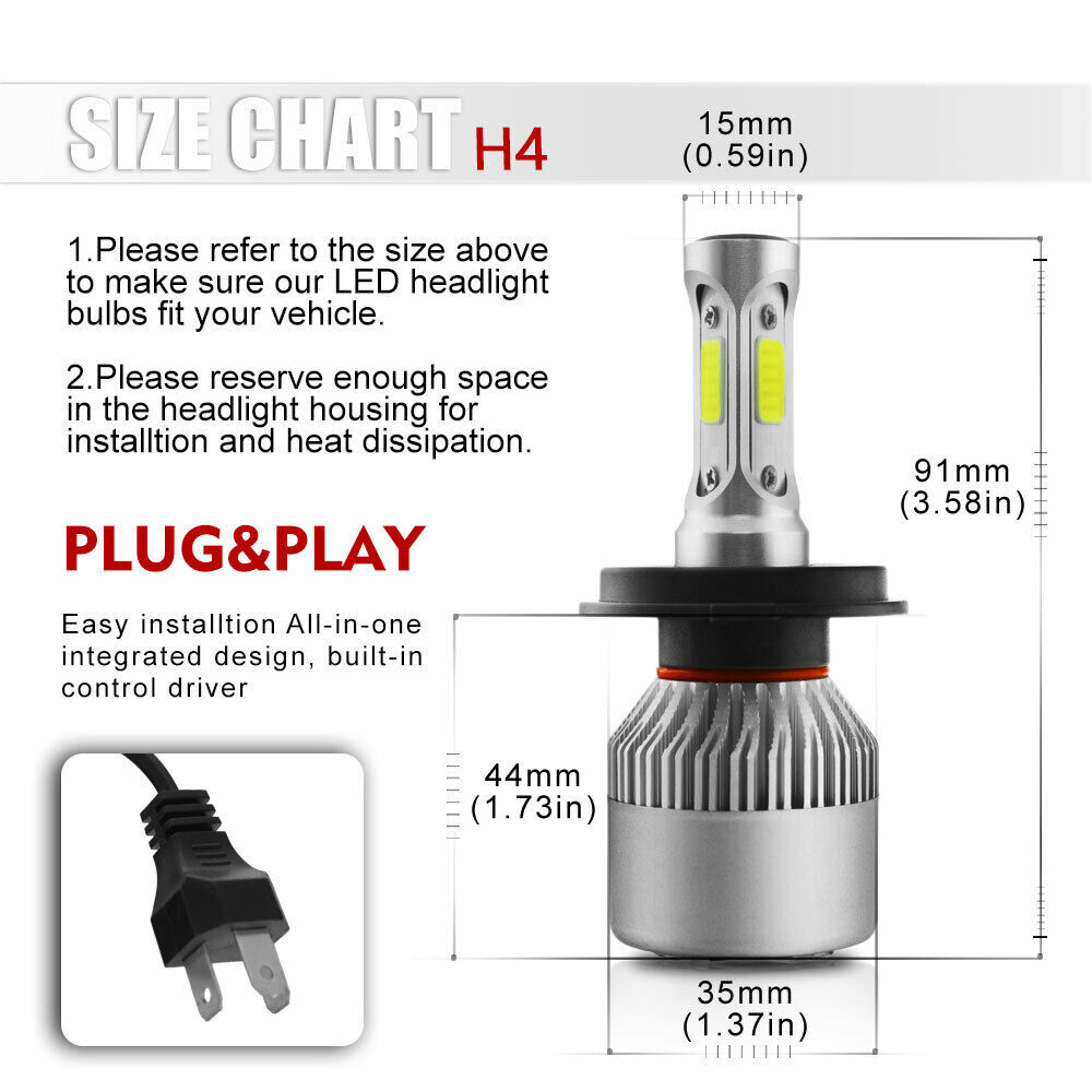 7 Inch led GLASS Headlight Round, ORIGINAL CLASSIC LOOK Conversion Chrome pair