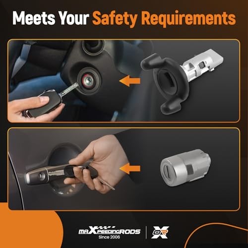 Ignition Switch Lock Cylinder 2 Front Door Lock Cylinders and Keys for Chevy