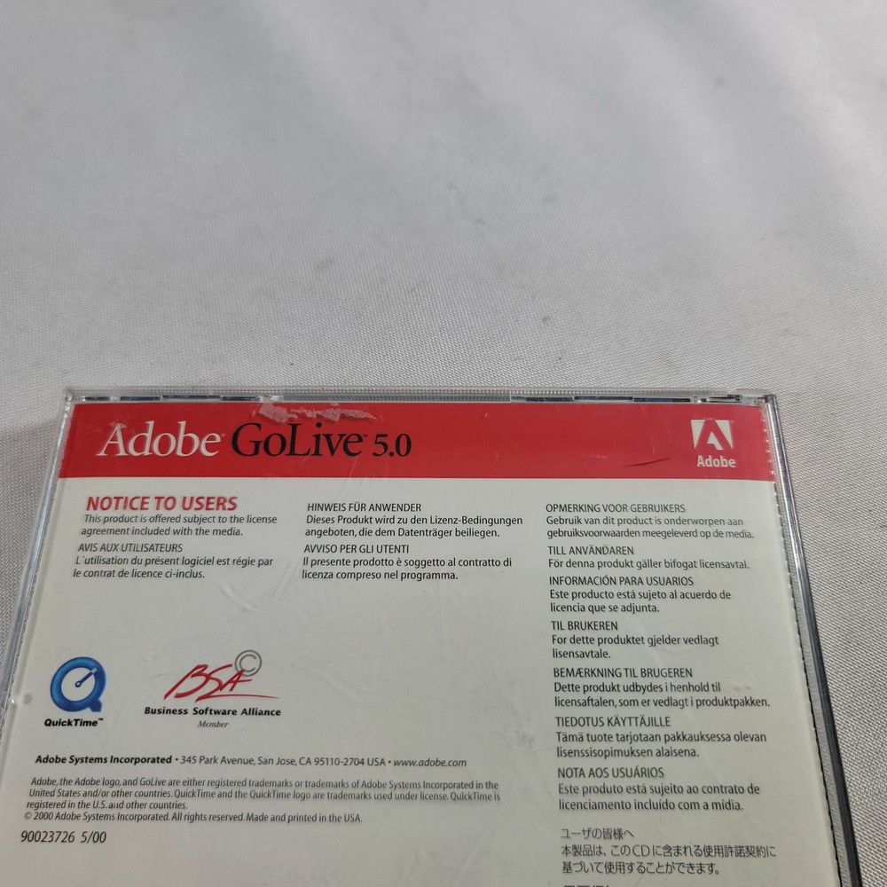 Adobe GoLive 5.0 Windows W/ Keys