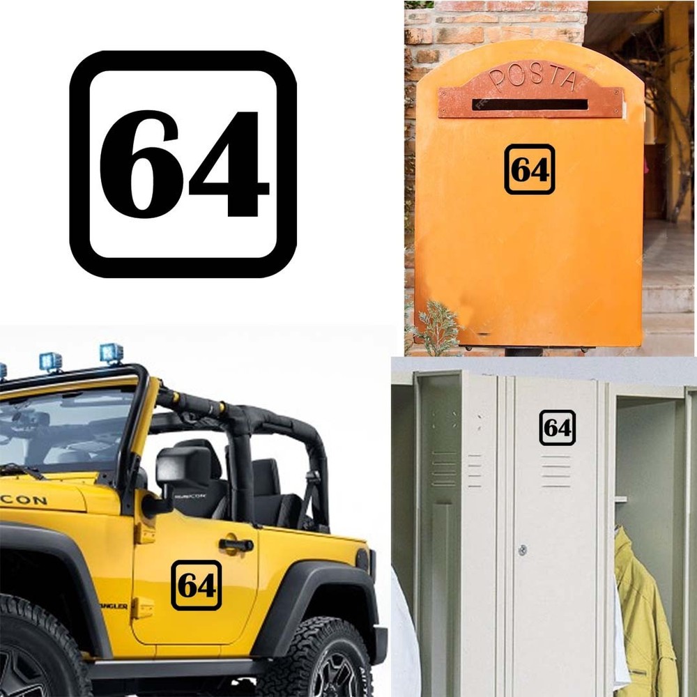 Sticker Vinyl Number 64 Version v1sq