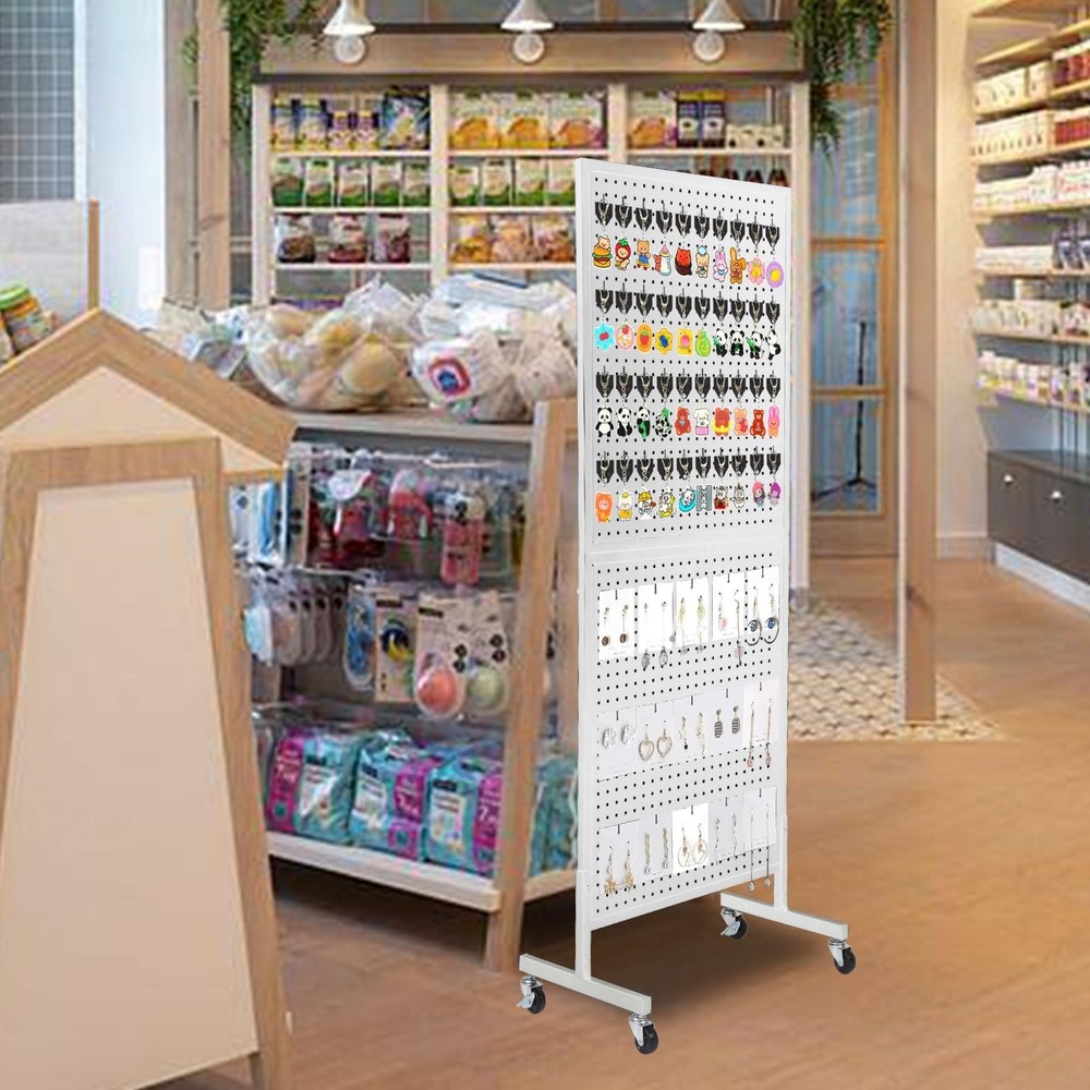 NectaCol 2'x 5' Standing Pegboard Display with T-Base, Pegboard Display Stand...