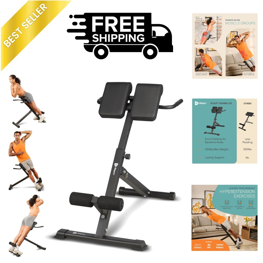 Hyper-Extension Roman Chair - Adjustable Lower Back Bench Machine