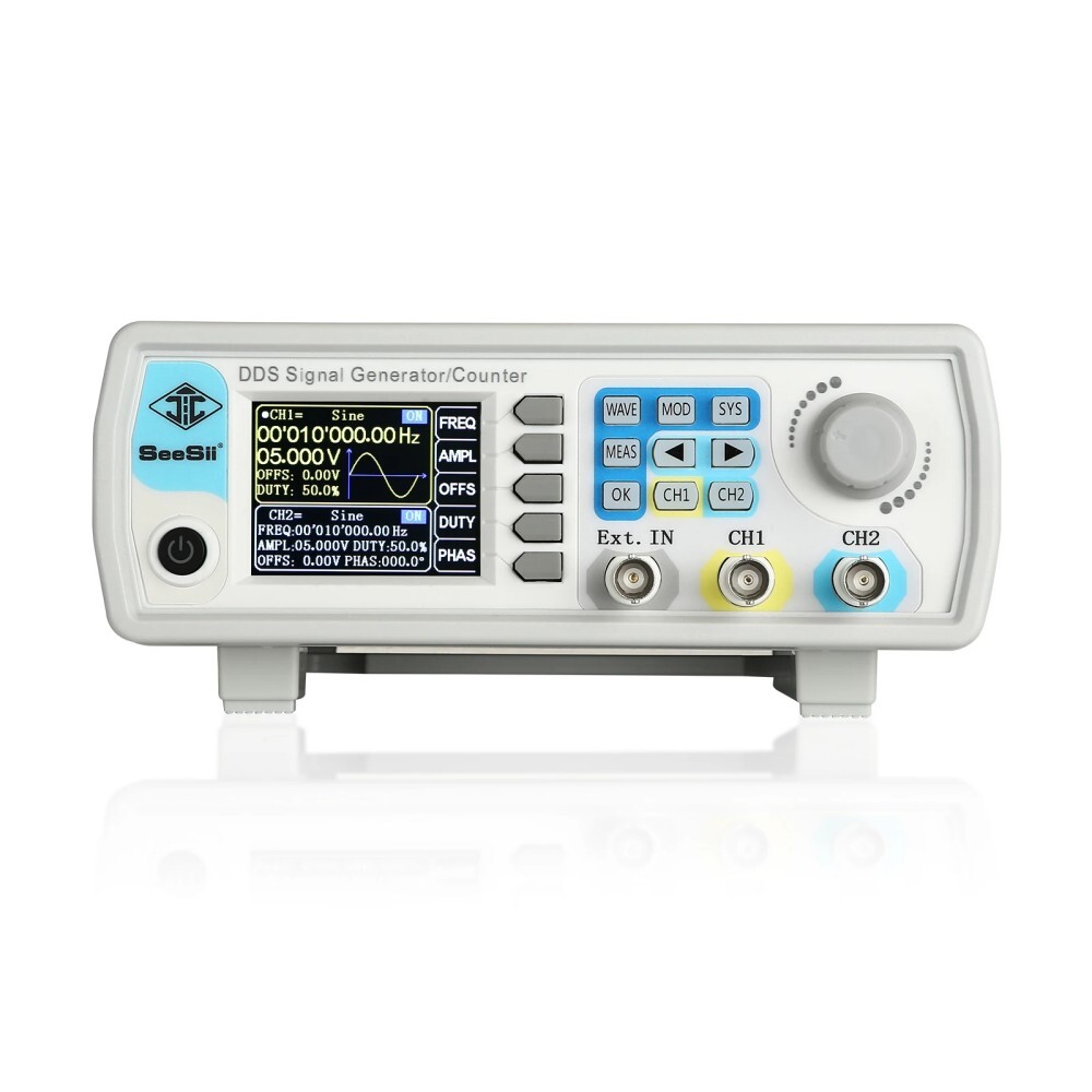 2-Channel Function Arbitrary Waveform 60MHz Signal Generator Frequency Counter
