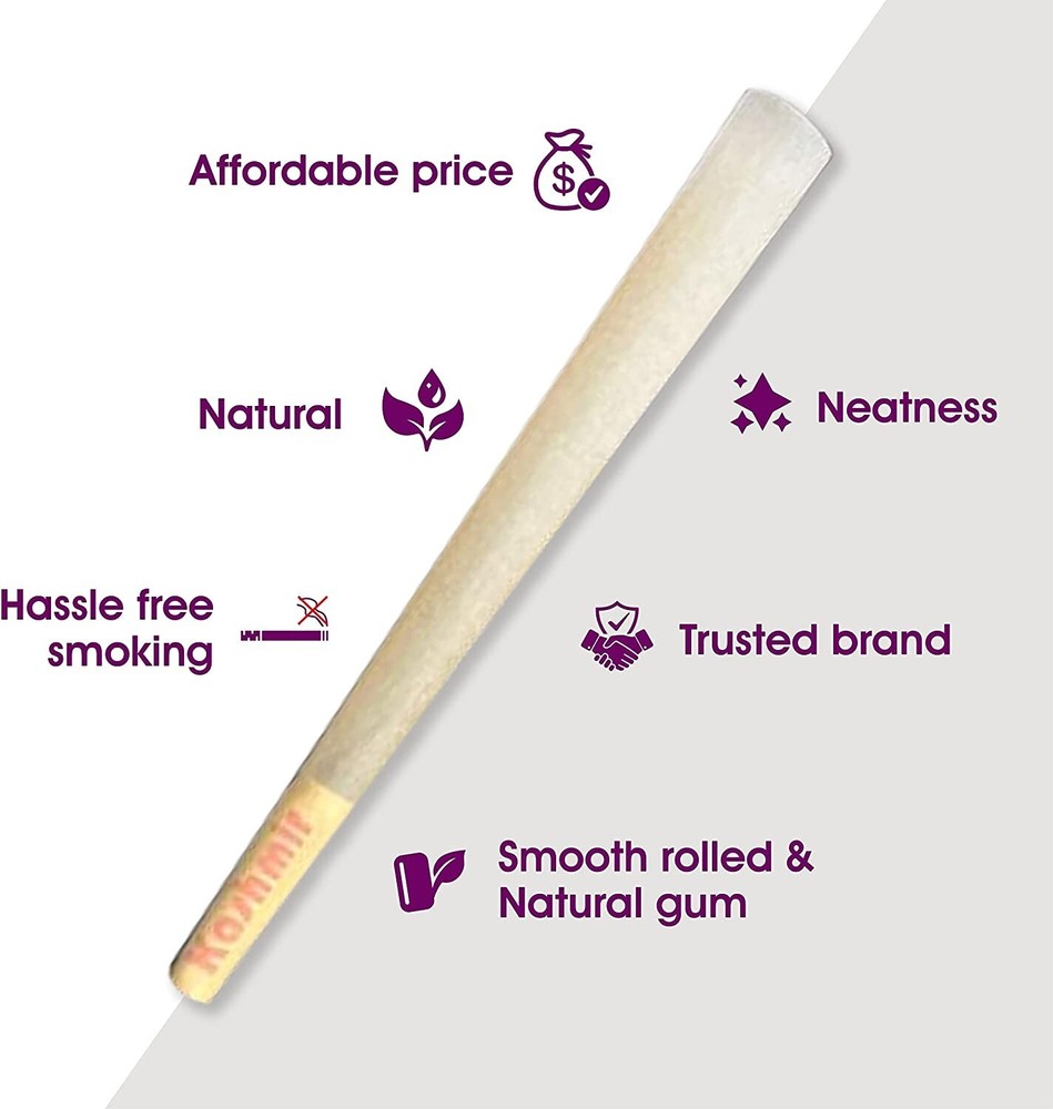 Kashmir Pre Rolled Cones Natural Rolling Papers King Size with Tips 200 Count