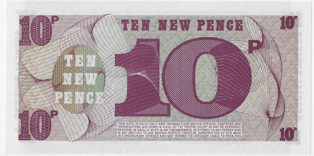 Great Britain, 10 pence, Armed Forces, ND (1972), M48 UNC
