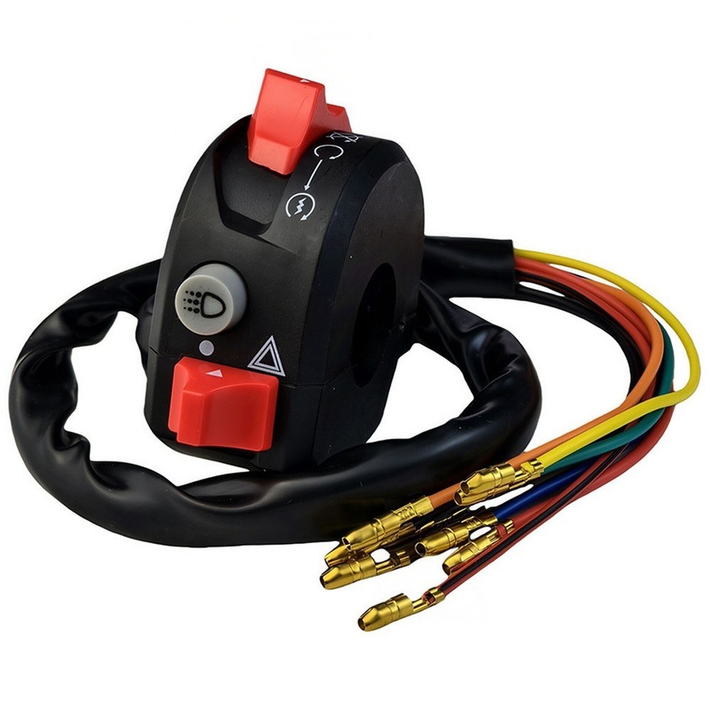 Motorcycle Handlebar Control Switch with 3 Functions for 22mm Handlebar Use