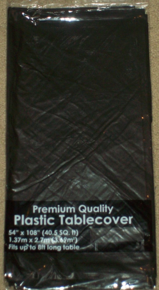 Halloween Plastic Table Cover 54”x108” Black