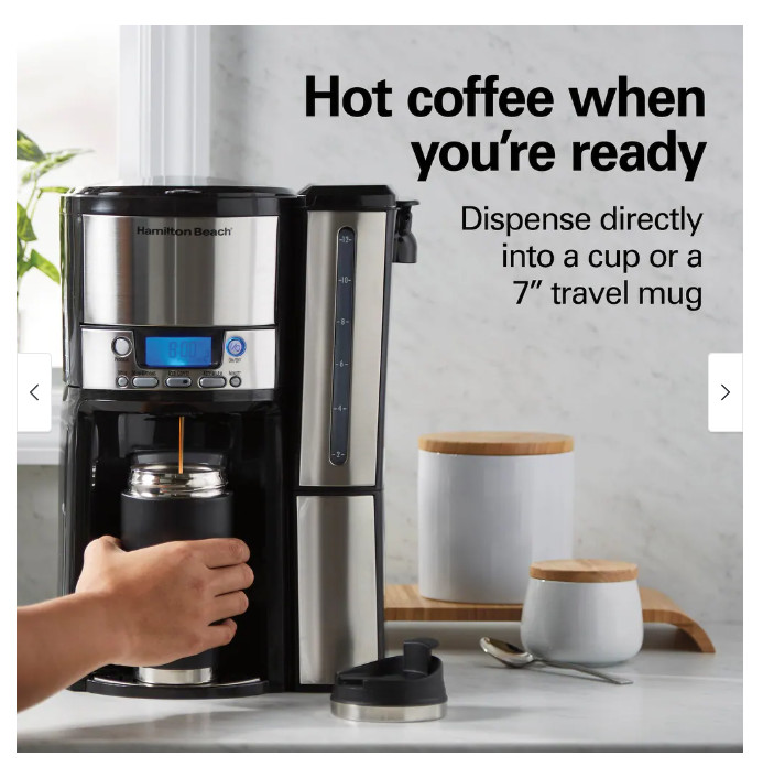 Hamilton Beach BrewStation 12-Cup Programmable Coffee Maker Dispensing