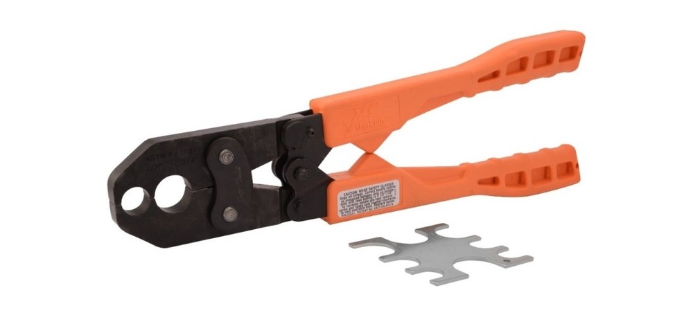 SharkBite 23251 Crimp Ring Tool, Dual Head Crimping Plug, Orange Handle