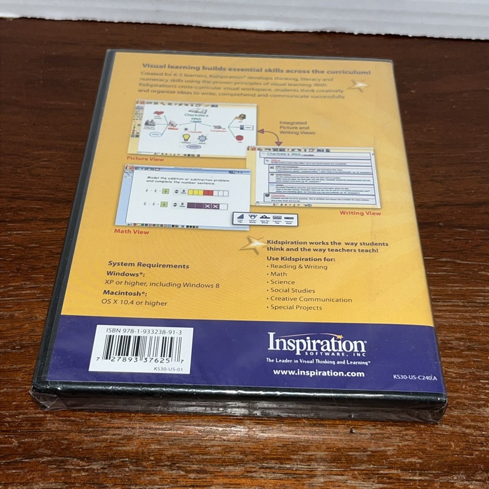 Kidspiration 3.0 for PC/Mac Inspiration Visual Learner Curriculum New - Single