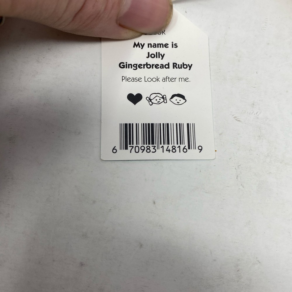 Jellycat Jolly Gingerbread Ruby Plush, Brown, Original 7"