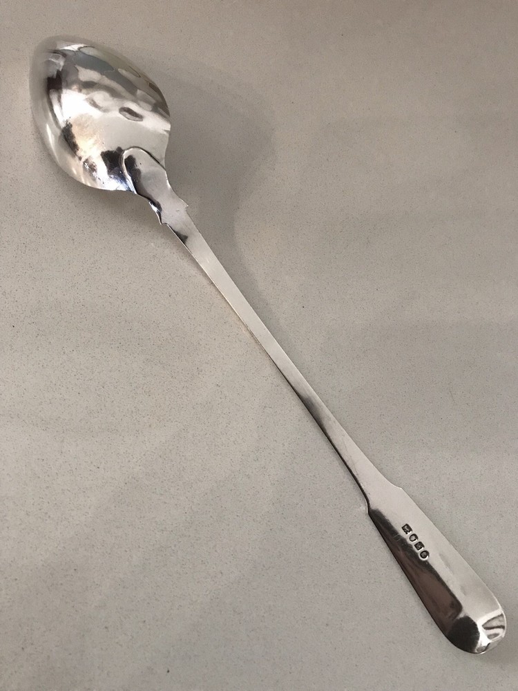 Chinese Silver Sunshing Canton Cca 1820 Stuffing Spoon