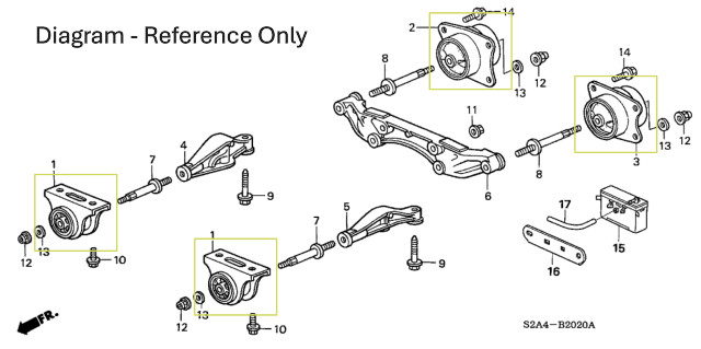 OEM Quality Rear Differential Mount Kit for 2000-2009 Honda S2000