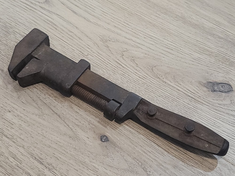antique  12” Adjustable Monkey Wrench READ !!!