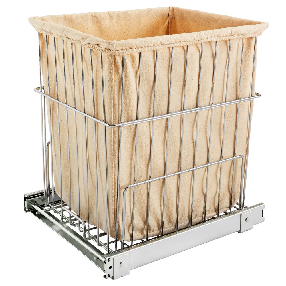 Rev-A-Shelf 20" Pull Out Wire Basket Clothes Hamper, Chrome, HPRV-1520 S CR