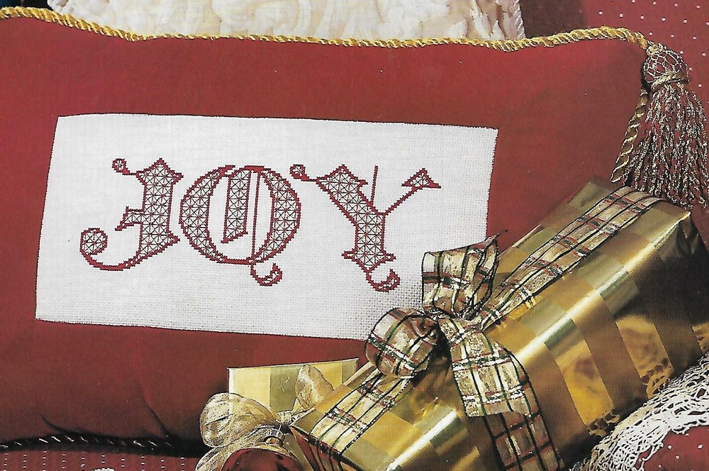 JOY Pillow cross stitch pattern instructions