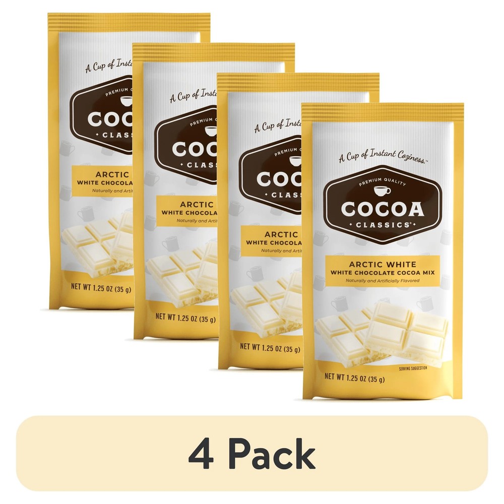 4 Pack Arctic White Hot Cocoa Mix 125 oz Packets
