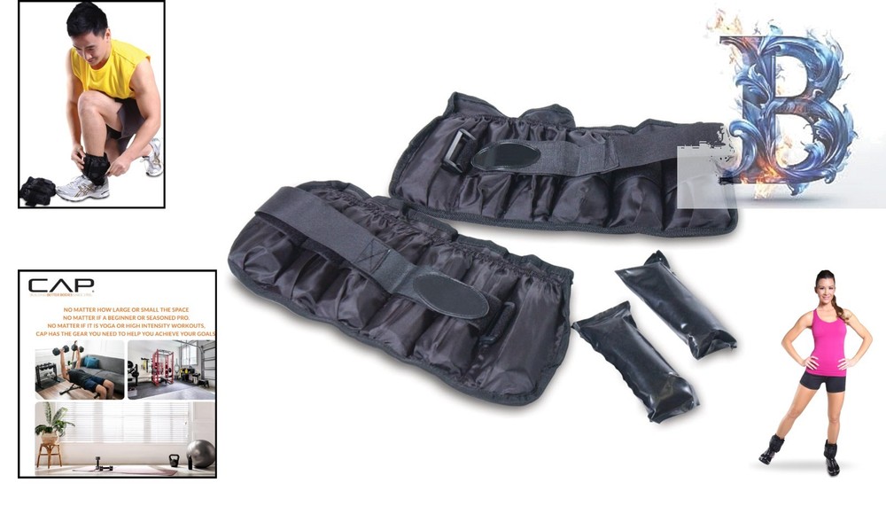 Black Adjustable Ankle Weights | 10-20 lb Pair | Perfect for Strength Training