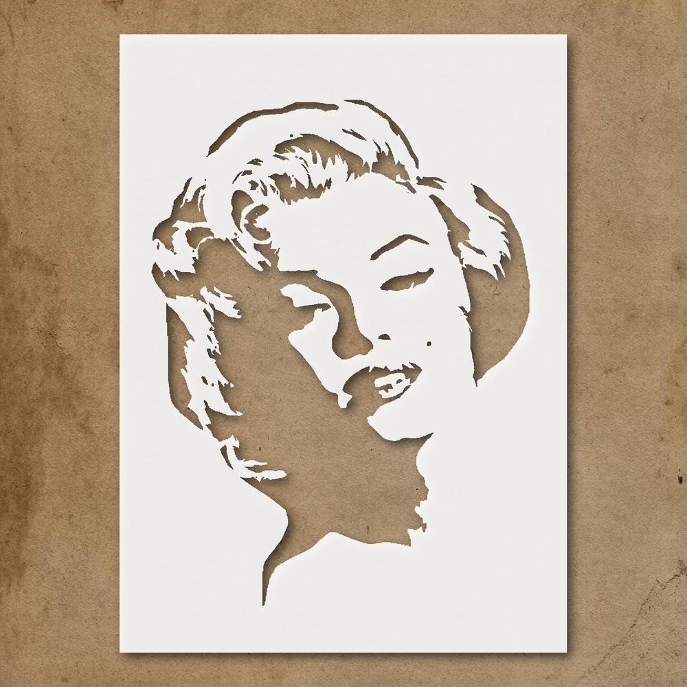 Stunning Stylized Face Silhouette for Unique Crafting Projects - StencilAir