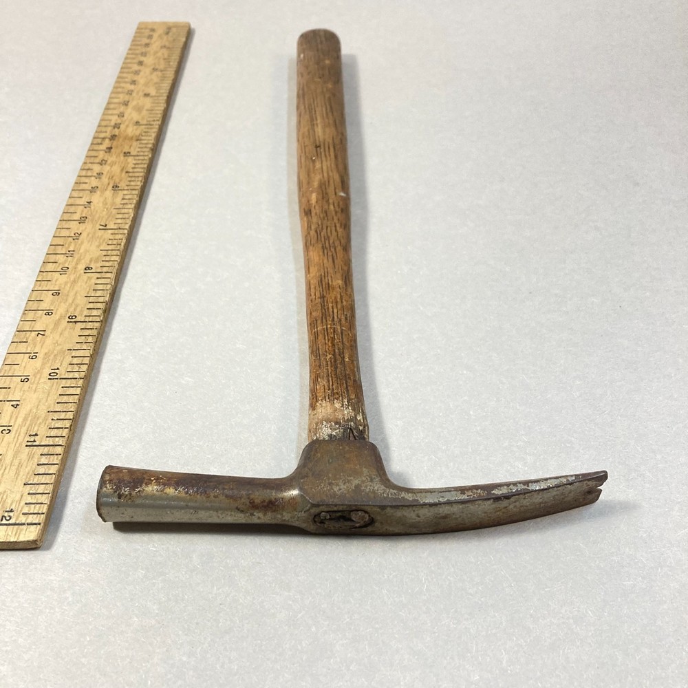Vintage Hammer Pattern Maker Nail Puller 11" Wood Handle