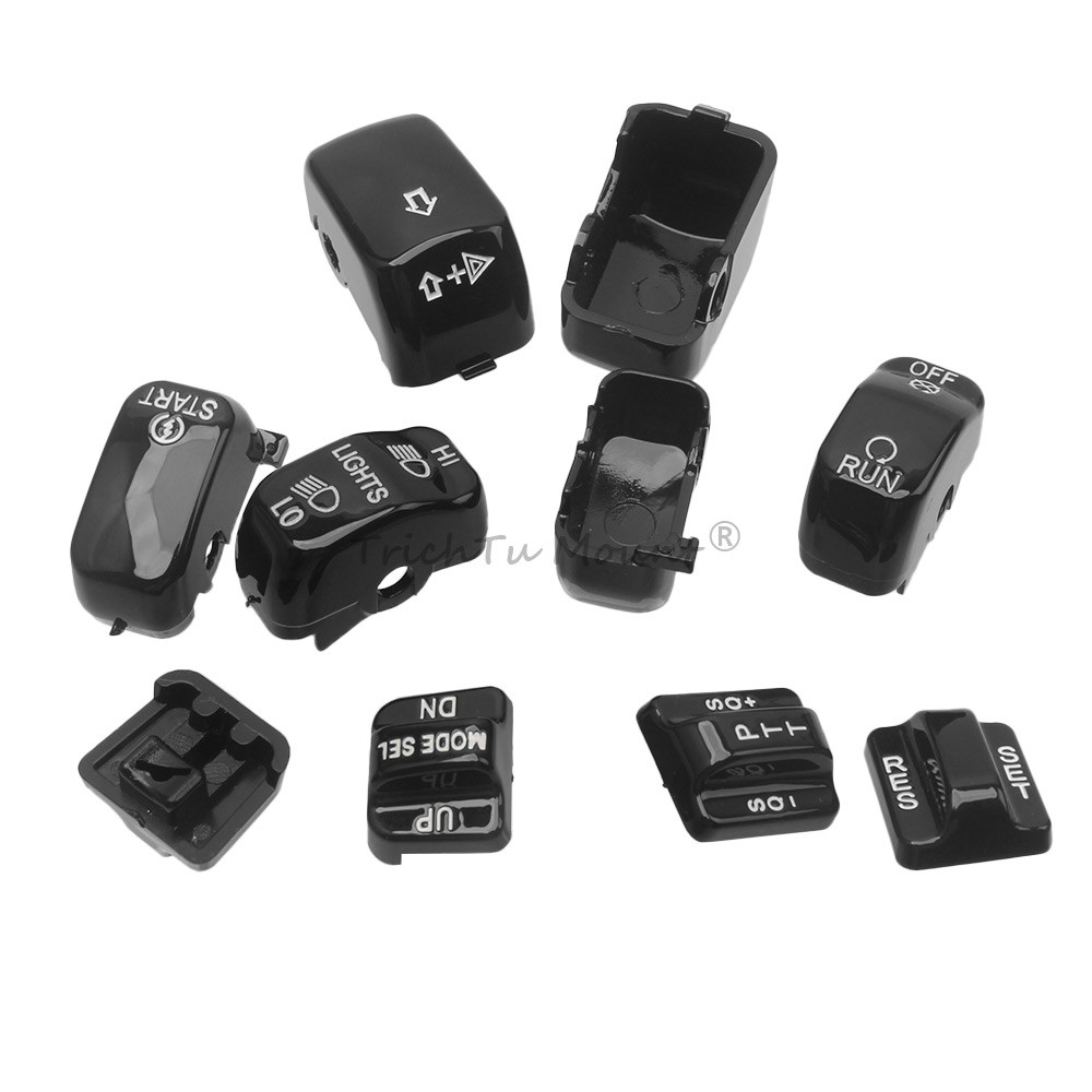 Fit For Harley Electra Road Glide 10PCS Hand Control Switch Button Covers Chrome